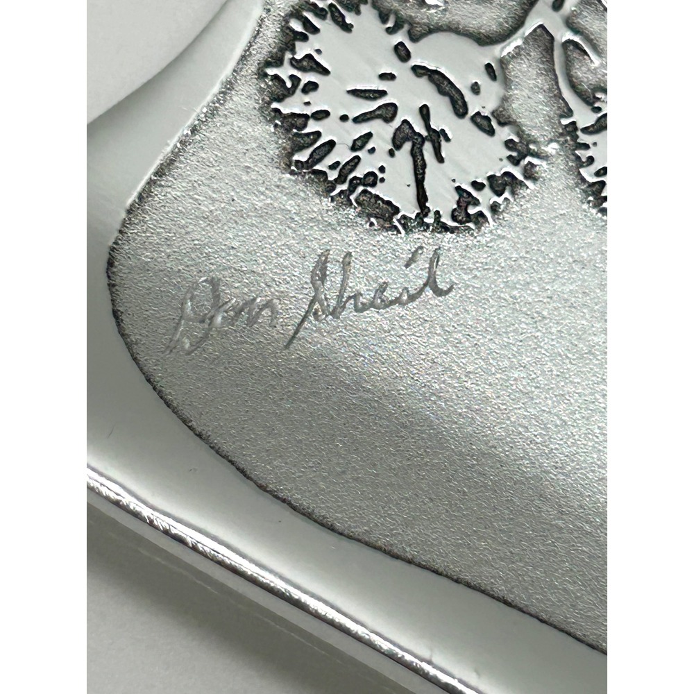 Don Sheil Australia Handcrafted Aluminum Eucalyptus Floral Tray Trinket Dish - Picture 10 of 15